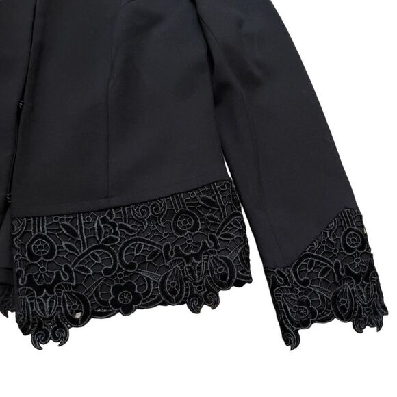 CHICO’S Lace Hem Ponte Jacket Size 0 (4) - Picture 8 of 16